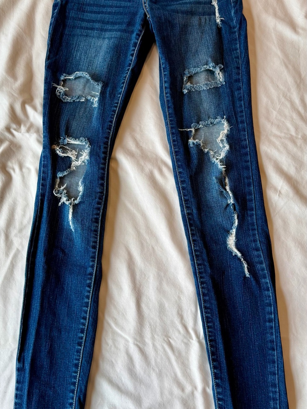 Cello Dark Blue Distressed Skinny Jeans